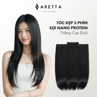 Set 3 Mảnh Tóc Giả Kẹp Phím Cao Cấp ARETTA Dáng Thẳng Cụp Đuôi Tự Nhiên, Tóc Kẹp Phím Dáng Thẳng 45cm - 55 cm