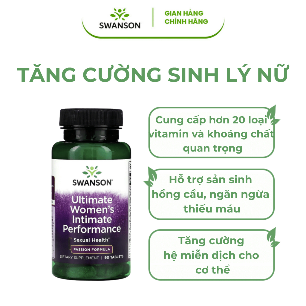Viên Uống Tăng Cường Sinh Lý Nữ Swanson Swanson Ultimate Women's Intimate Performance 90 Viên