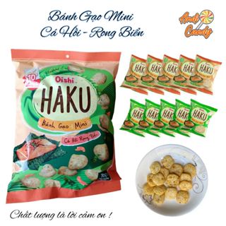  Bánh Gạo Nướng HAKU Tỏi Dừa Mè Cá Hồi Rong Biển Sấy Giòn Oishi 