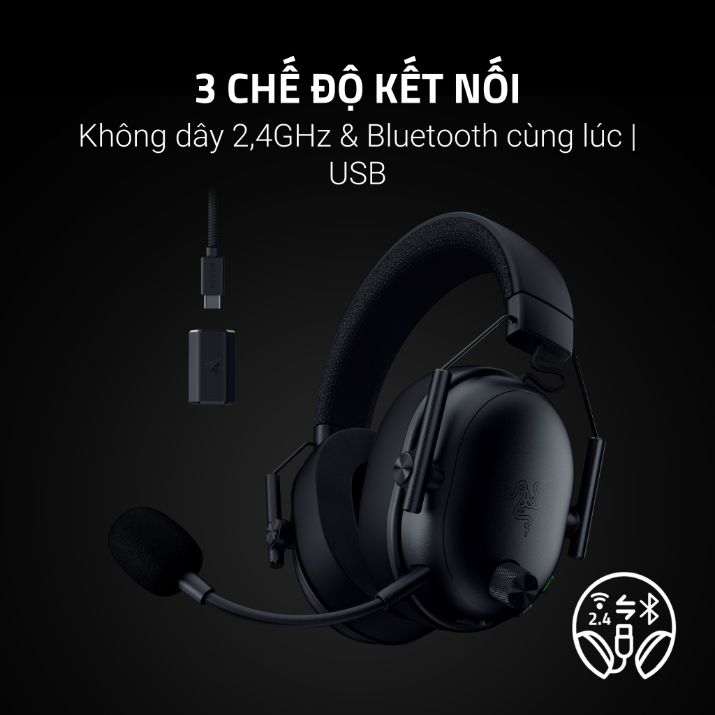 Tai Nghe Razer Gaming BlackShark V3 | Không Dây | HYPERSPEED GEN-2 | 50MM GEN-2 | Mico Tháo Rời HYPERCLEAR | THX | BigBuy360 - bigbuy360.vn