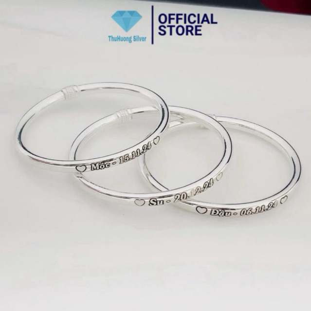 VÒNG DẺO KHẮC TÊN CHO BÉ CHUẨN BẠC TA NGUYÊN CHẤT