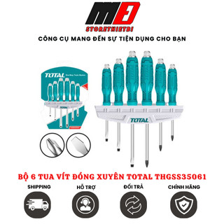Bộ 6 tua vít đóng xuyên total thgss35061 chất liệu thép 40cr