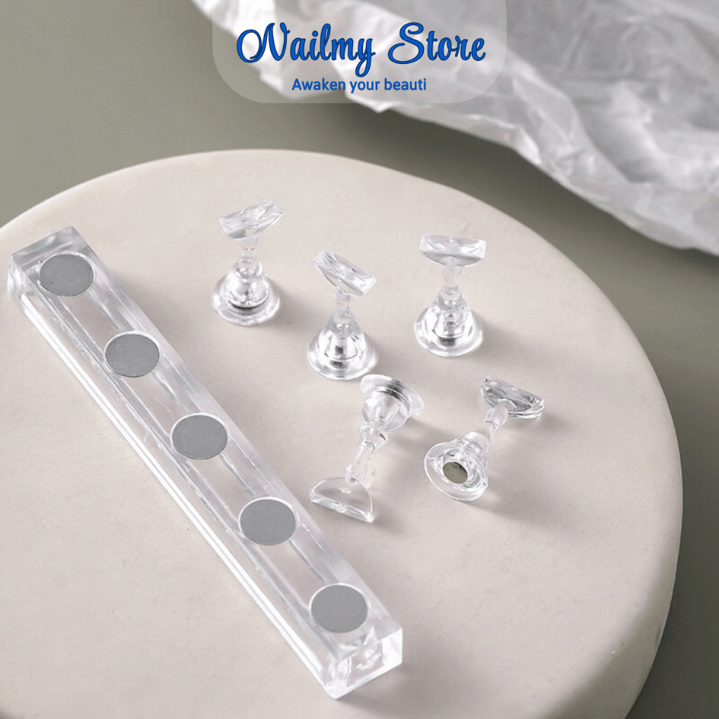 Đế gắn móng giả tập vẽ nail (set 5 chiếc) đế nam châm gắn móng
