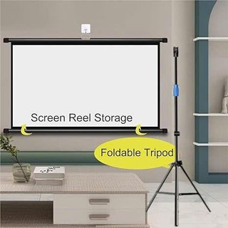 Màn chiếu Treo tường/ Di động Lite Prima Tỉ lệ 4:3 - Cuộn Tay 60inch đến 100inch Hàng New 2025 Hỗ Trợ Máy chiếu Mini 4K