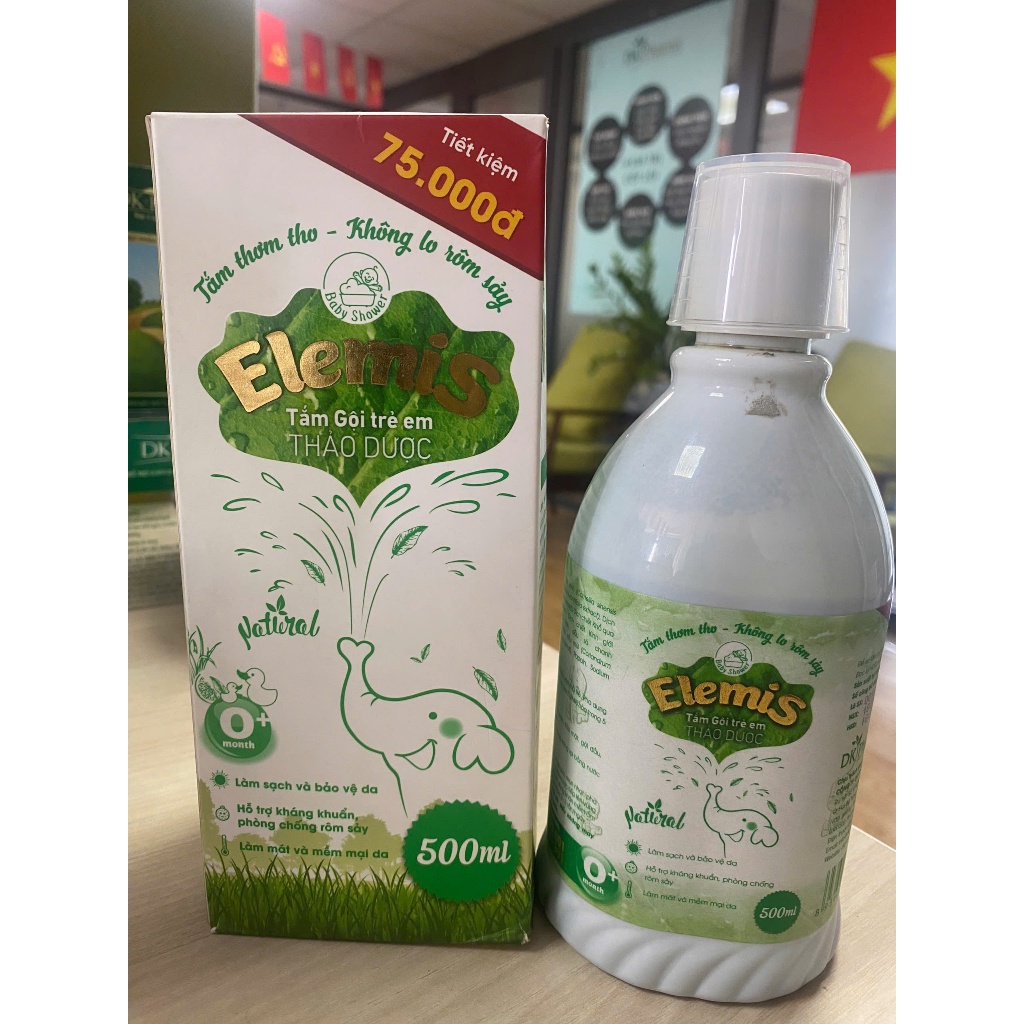 Combo 2 Chai sữa tắm Elemis 500ml cho bé sơ sinh, trẻ nhỏ ngừa rôm sảy, mụn nhọt, chàm sữa DKPHARMA