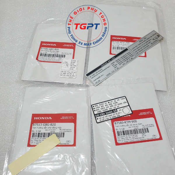 Bộ tem thông số Super Dream ( 4 tem ) - 87560-KTM-900/ 87505-KFV-790/ 87506-GBG-B20/ 87513-GBG-B20