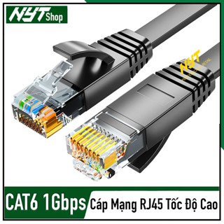 Cáp Mạng Dài 5M-30M Đúc Sẵn Cat6 UTP Tròn Dẹp  Cao Cấp 1Gbps Tốc Độ Cao