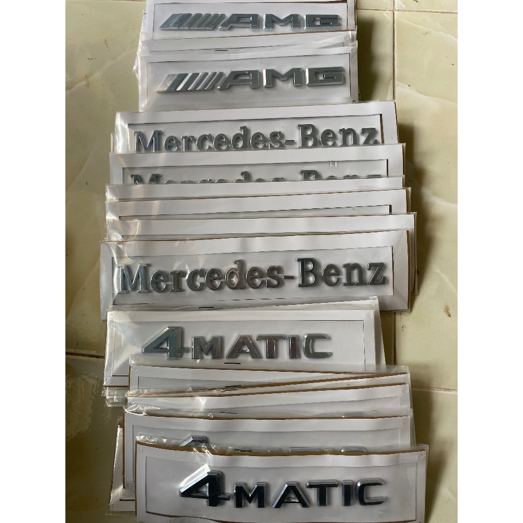 Chữ nổi Mercedes-Benz, AMG, 4matic dán thân xe MEC mạ crom cao cấp
