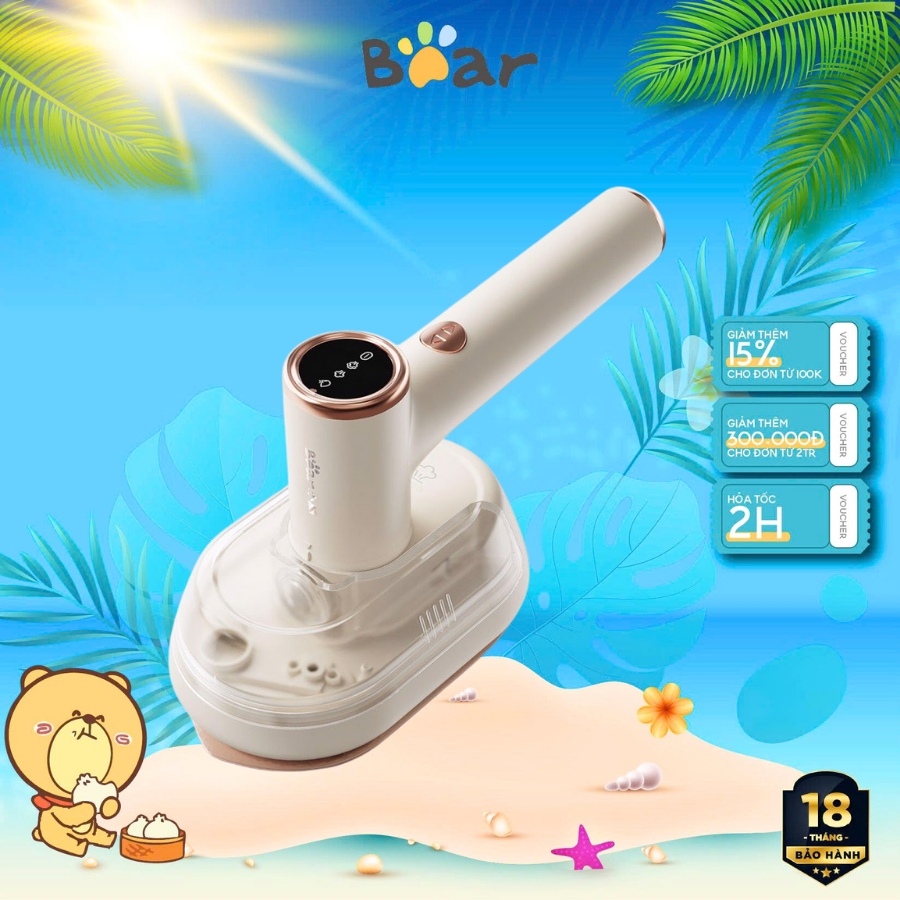 Bàn Ủi Hơi Nước Cầm Tay BEAR GTJ-A12Z2, Công suất 1200W,Ủi Khô/Hơi Nước, Vệ Sinh Tự Động BH 18 Tháng
