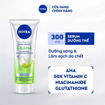 Serum Dưỡng Thể NIVEA Vitamin Extra Bright C&AHA Dưỡng Trắng & Làm Sạch Da Chết 300ml / Kem Body - 99197