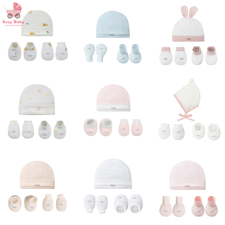 (MẪU MỚI) NOUS PHỤ KIỆN MŨ NÓN BAO TAY CHÂN NHIỀU MẪU NOUS FREESIZE CHO TRẺ SƠ SINH, Suzy baby