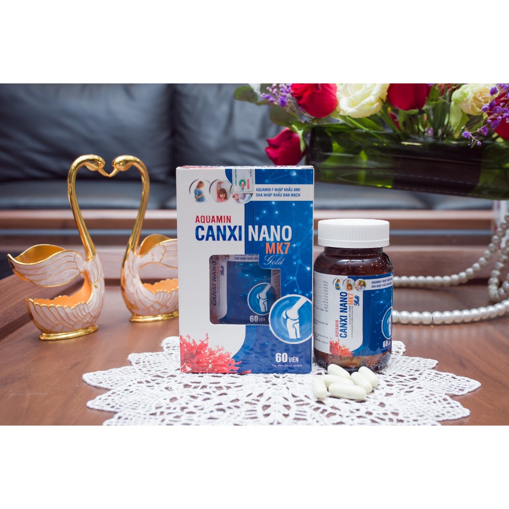 CANXI AQUAMIN MK7 Tảo Biển Đỏ, Bổ Sung Caxni Vitamin D3 Cho Mẹ Bầu Trẻ Nhỏ, Người Thiếu Hụt Canxi (l