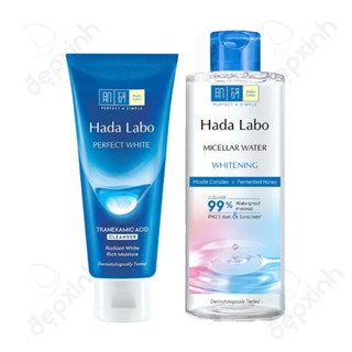 Combo làm sạch dưỡng trắng: Sữa rửa mặt Hada Labo Perfect White + Nước tẩy trang dưỡng trắng 240ml