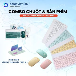   Siêu Tốc - 0đ  Combo Chuột + Bàn Phím Không Dây Bluetooth Donie Cho Máy Tính Bảng Laptop iPad Siêu Mỏng M02 
