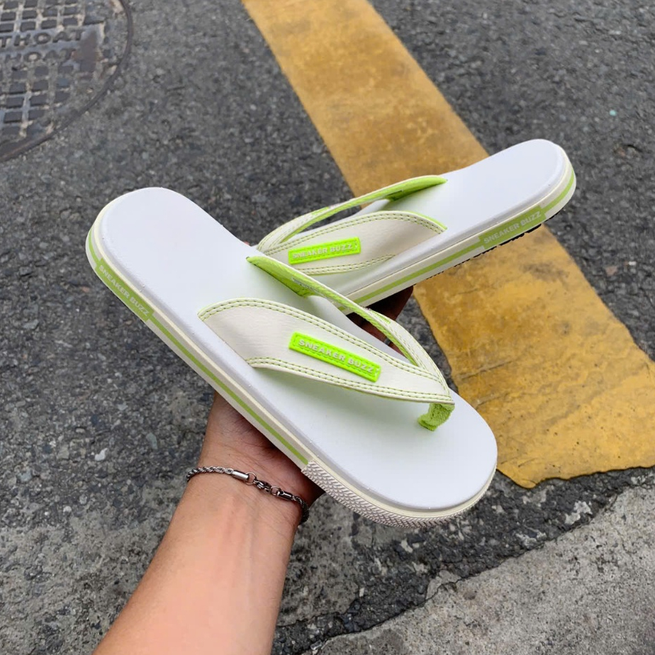 Chính Hãng - Dép Sneaker Buzz Trắng Ngà Da