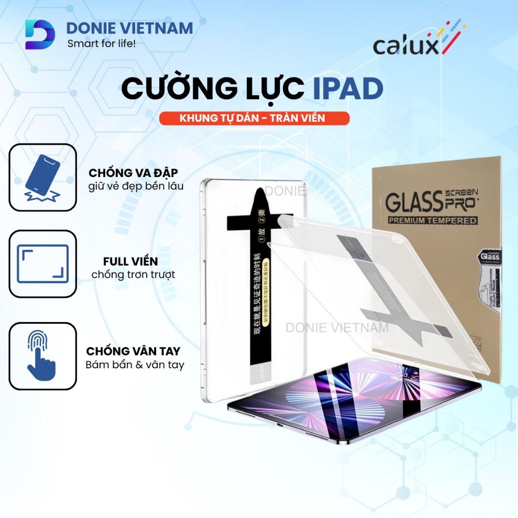 Kính Cường Lực Ipad Có Khung Cố Định Tự Dán Phủ Nano Tràn Viền Hạn Chế Bám Vân Tay Dành Cho Ipad Đủ Dòng C02 | BigBuy360 - bigbuy360.vn