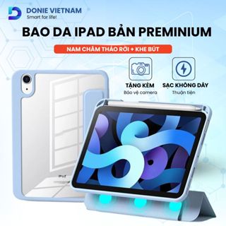 Bao Da Ipad Bản Premium Nam Châm Tháo Rời Cho Pro 11, Pro 12.9 Air 4,5 Gen 7,8,9 - Vỏ Ốp Ipad Có Khe Đựng Sạc Bút P05