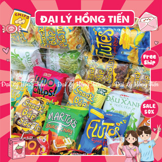 [BỊCH 10 GÓI 12G] Bim Bim Oishi chính hãng nhiều vị lựa chọn, đồ ăn vặt