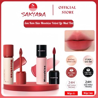 Son Kem Mooekiss Nắp đen Chất Nhung Bùn Lì , Nắp đỏ bóng nhẹ, dưỡng môi Dưỡng Ẩm Mềm Mịn Lâu Trôi