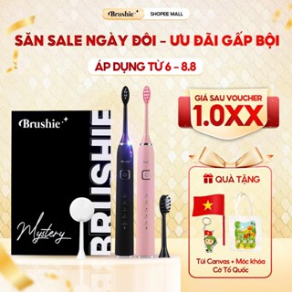 [GIÁ 1 0XX TẠI LIVE SHOP] Combo 2 bàn chải điện Brushie Ultra Plus cho cặp đôi, 5 chế độ phù hợp cho cả người niềng