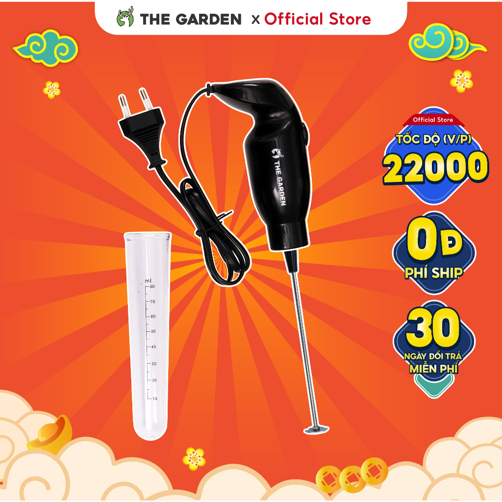 Máy tạo bọt sữa, đánh bọt cafe, máy trộn cầm tay THE GARDEN TG-25 Công Suất 25W Tiện Lợi