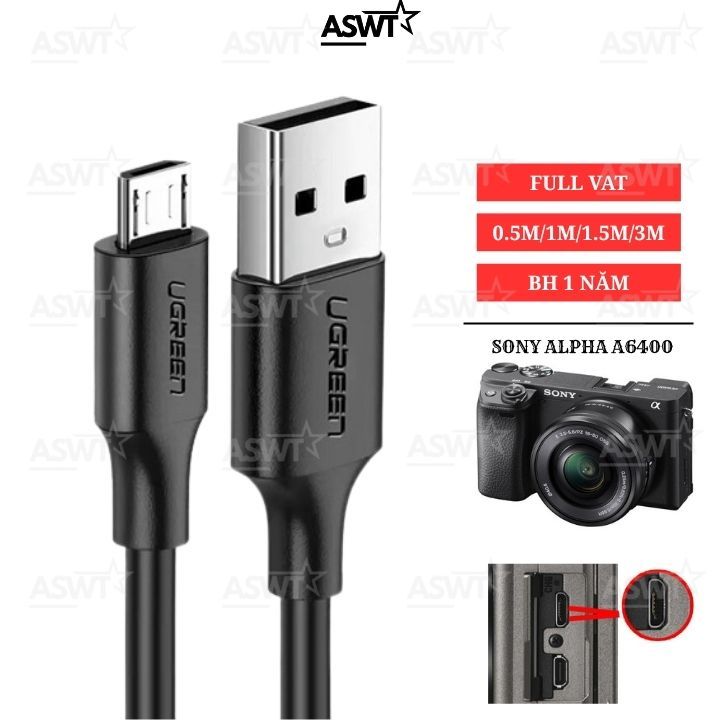 Dây USB kết nối máy tính, laptop với máy ảnh Sony Alpha A6400 / A6400 / 6400 / ILCE-6400 để livestre