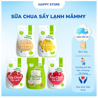  Sữa chua sấy lạnh Mămmy viên tròn cho bé từ 6 tháng tan nhanh chống hóc vị táo dâu chuối bịch 20g 