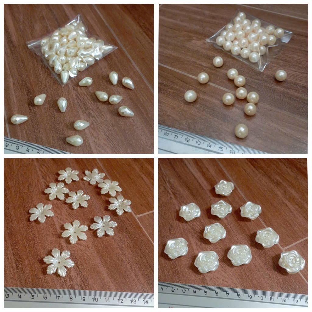 Hạt Chân Châu Nhựa, Hoa Nhựa – Trang Trí, Làm Hoa, Xỏ Dây, Trang Sức Handmade