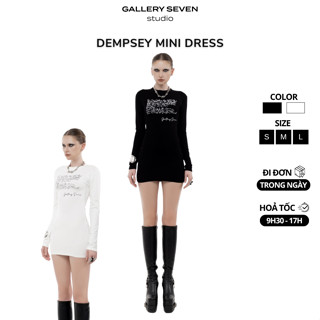 [DEMPSEY MINI DRESS] Đầm ôm body ngắn tay dài GALLERY SEVEN thiết kế in chữ cá tính