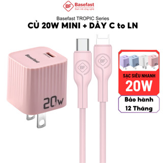 Bộ sạc nhanh 20w 30W Basefast Củ sạc nhanh kèm dây silicon chống quá tải nhiệt cho 11 12 13 14promax