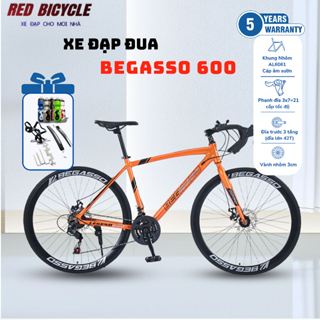 [SALE] Xe Đạp Đua BEGASSO Khung Nhôm 21 tốc độ - Xe Đạp Road Bike Giá Rẻ Tay Cong Phanh Đĩa