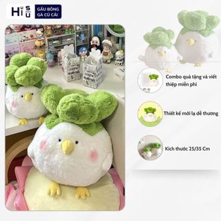 Gấu bông gà bắp cải trắng vô tri đáng yêu Thú nhồi bông gà trắng bắp cải làm quà tặng sinh nhật cho bé 