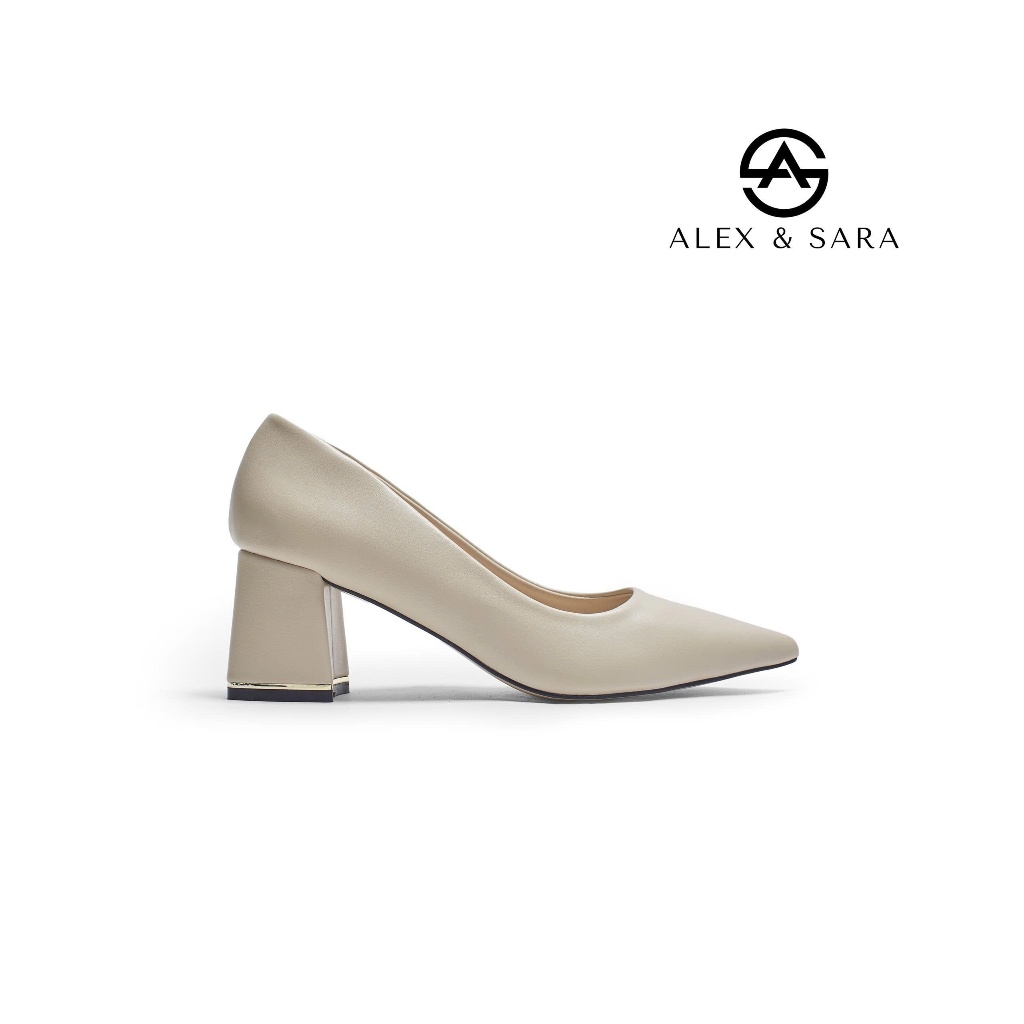 LT103 - Giày gót vuông Alex & Sara mũi nhọn gót cao 6cm