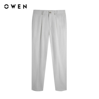 Owen - Quần tây Relax Fit QE252411 màu Be chất liệu Linentex