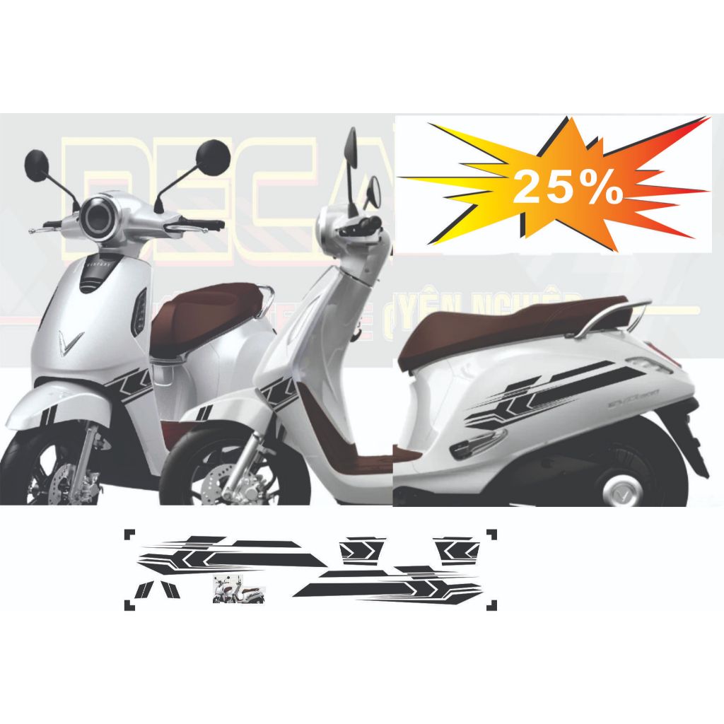 TEM DÁN XE ĐIỆN EVO 200 - EVO NEW - EVO GRAND  , MẪU TEM CHỈ ĐEN MẠNH MẼ CÁ TÍNH