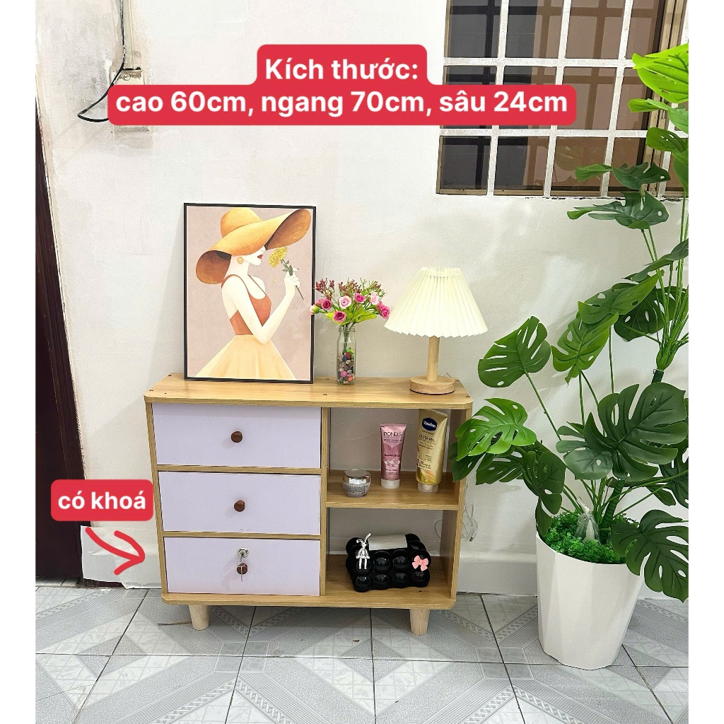 Tủ đa năng gỗ MDF phủ melamine,tủ để đồ xinh, tủ đầu giường