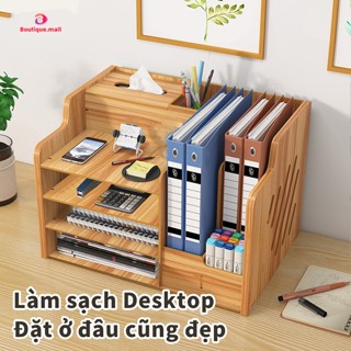 Kệ Đựng Hồ Sơ BOUTIQUE Khay Đựng Tài Liệu Giá Sách Để Bàn, Hộp Decor Bàn Văn Phòng, Học Tập