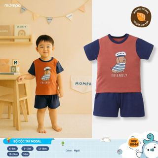 Đồ bộ bé trai bé gái Mompa cộc tay 6 tháng - 3 tuổi vải Modal thấm hút mềm mại 0046