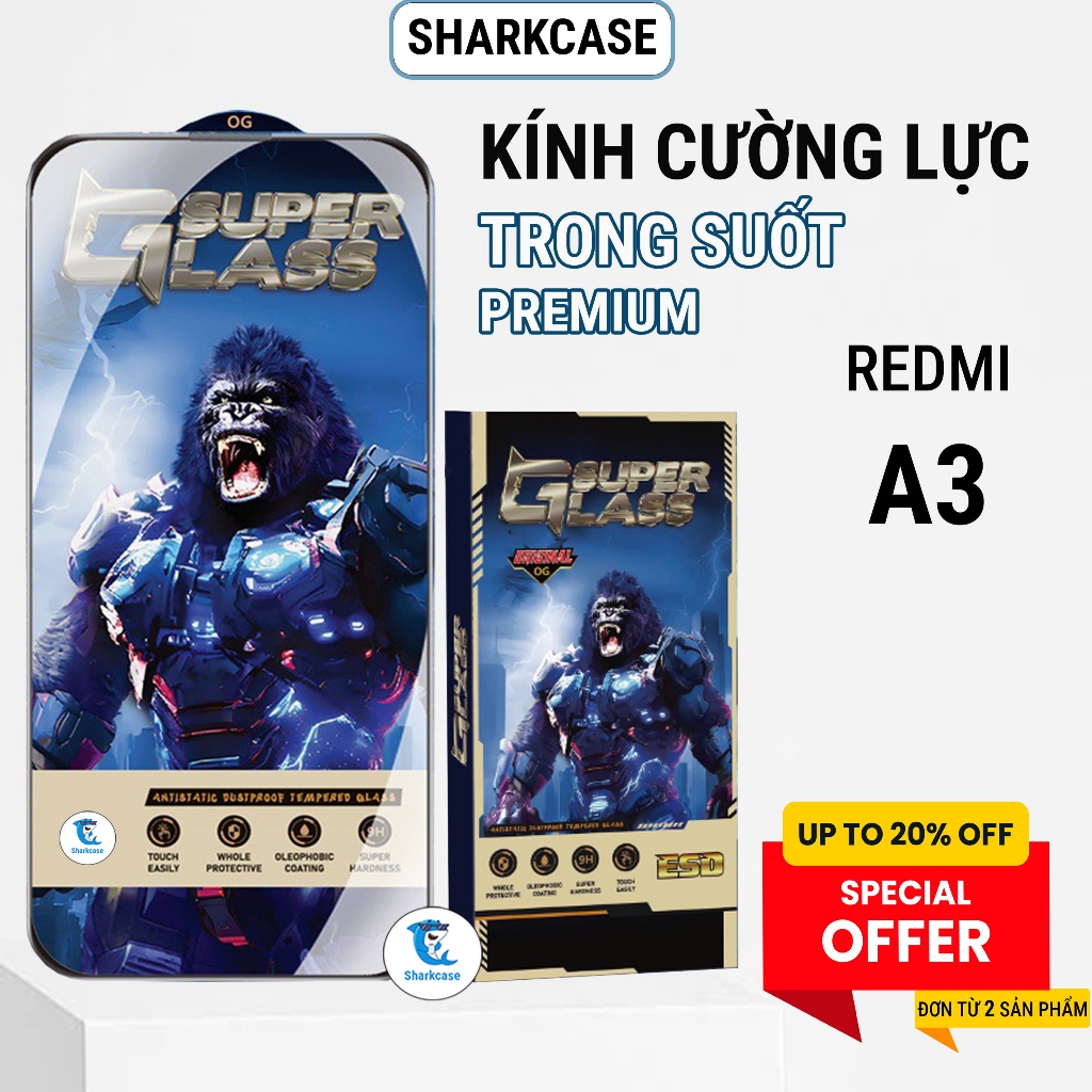 Kính cường lực Redmi A3 premium full màn miếng dán bảo vệ màn hình điện thoại Xiaomi RM