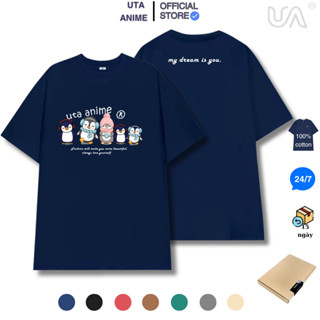 áo thun nữ local brand Uta anime happy penguin áo thun thời trang nam nữ oversize