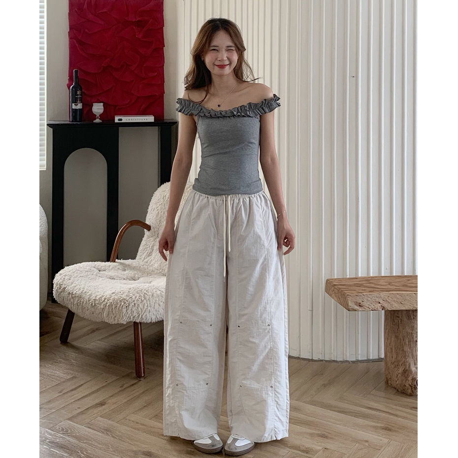 𝐌𝐢𝐧𝐢 𝐇𝐨𝐮𝐬𝐞 - Quần ống rộng vải gió nhăn thoáng mát mùa hè phối cạp chun năng động basic 3 MÀU | BigBuy360 - bigbuy360.vn