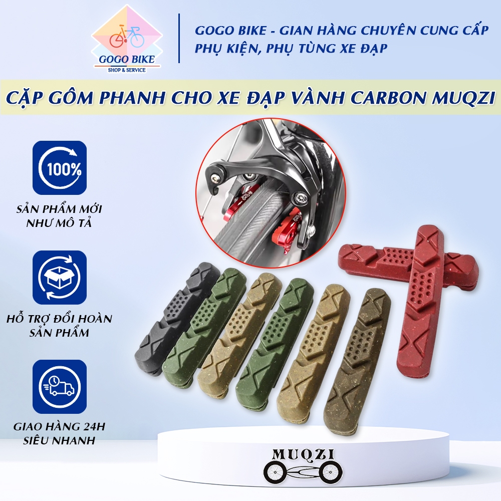 [GoGo Bike] Cặp gôm phanh cho xe đạp road Carbon MUQZI - 2 gôm phanh