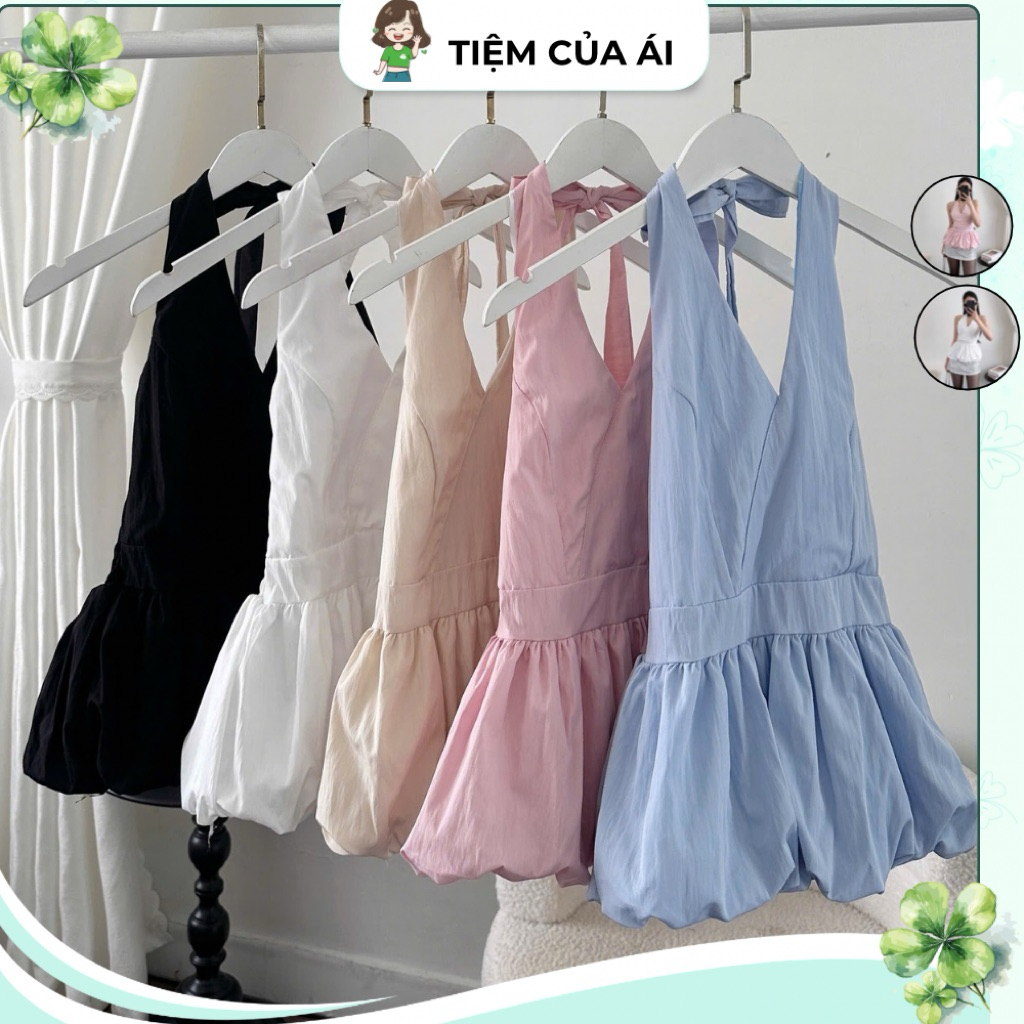 Áo Yếm Gió Trơn Nhiều Màu Lưng Chun Bo Chun Form Bí Xoè, Áo Kiểu Nữ