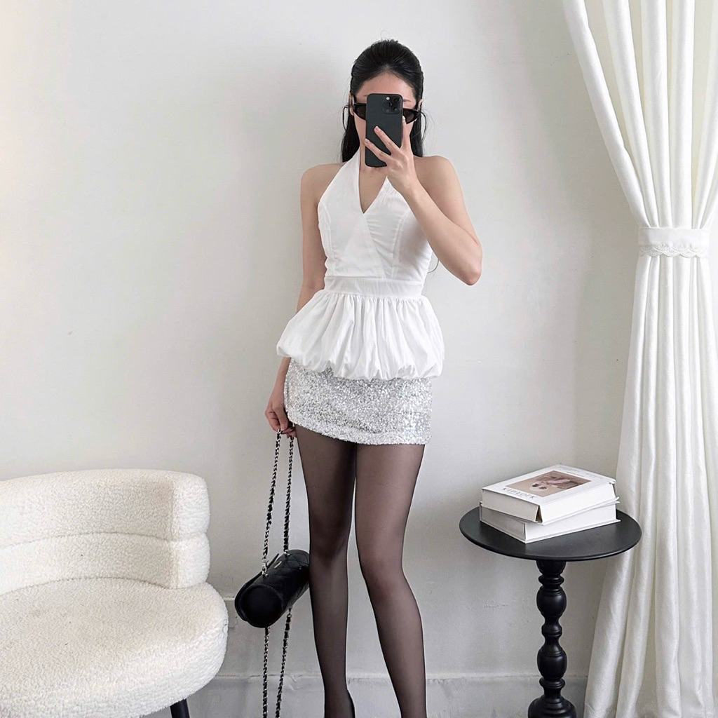 Áo Yếm Gió Trơn Nhiều Màu Lưng Chun Bo Chun Form Bí Xoè, Áo Kiểu Nữ | BigBuy360 - bigbuy360.vn