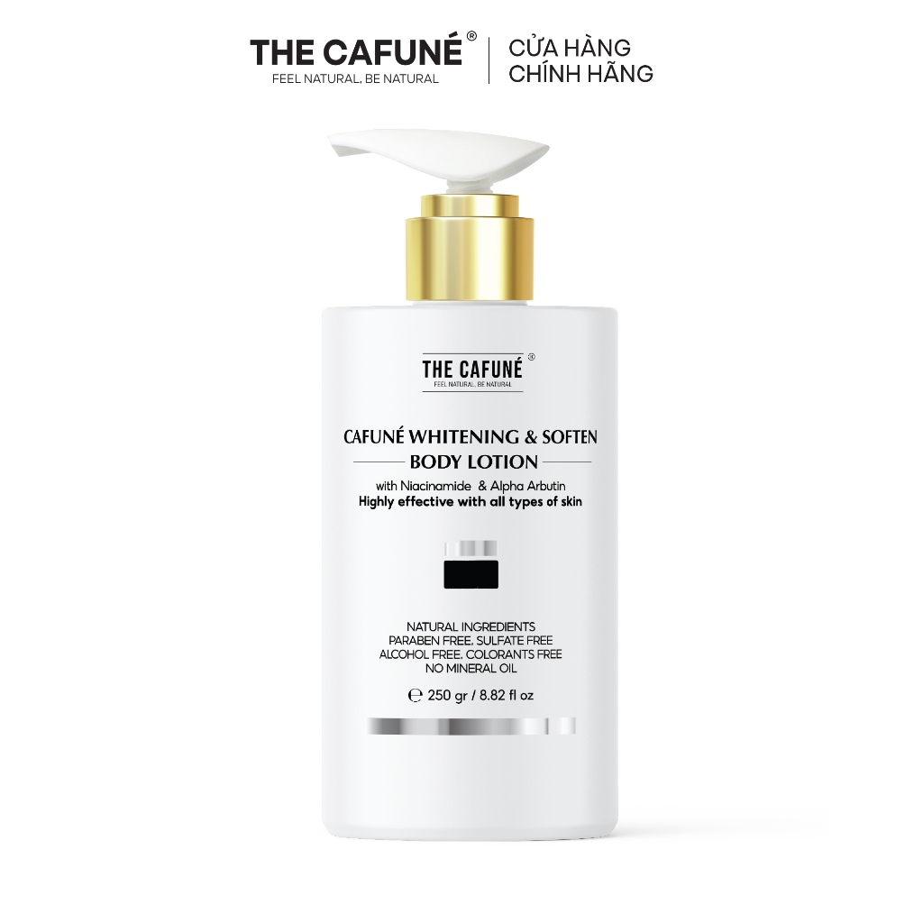 Kem Body Dưỡng Trắng Da The Cafuné Bản Nâng Cấp kết cấu lotion, Thẩm Thấu Nhanh, Không Bết Rít 250g