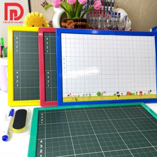  Bảng Viết 2 Mặt Đa Năng F4 – Viết Phấn Viết Bút Lông - Kẻ Ô Ly & Trơn Tặng Kèm Bút Khăn Lau  ĐT09  