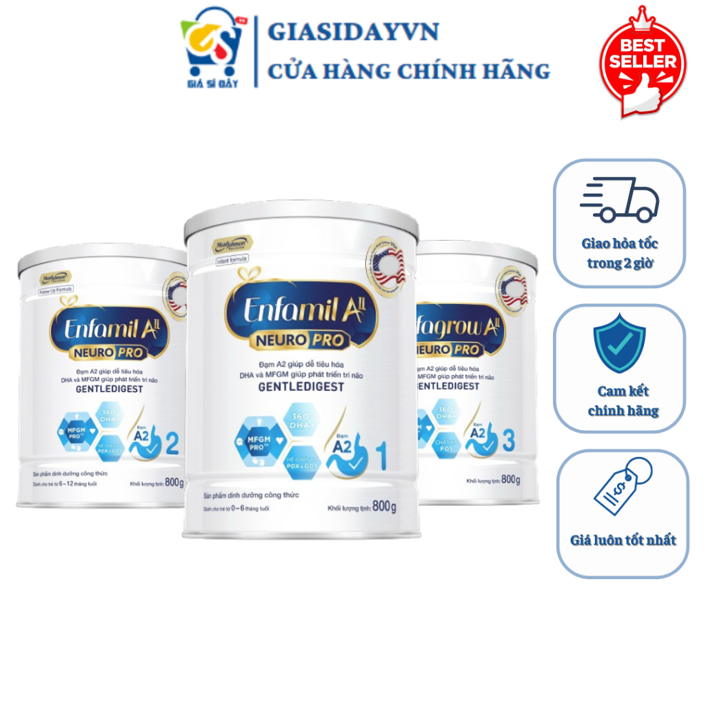 [Exp 2027] Sữa Công Thức Enfa A2 NeuroPro Mỹ 350g, 800g - Sữa Bột Enfamil Enfagrow