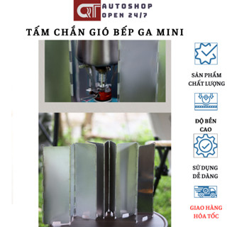 Tấm Chắn Gió Bếp Ga Dã Ngoại Bằng Hợp Kim Nhôm Chất Lượng Cao, Có Thể Gấp Gọn QT Auto247