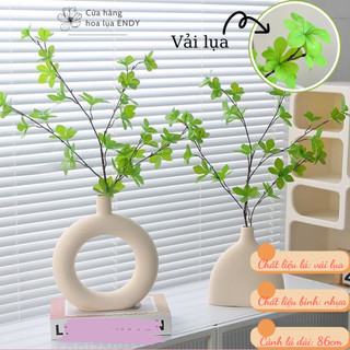  Combo bình cắm hoa NHỰA và cành lá giả thạch lam trang trí nhà cửa decor quán cà phê phụ kiện chụp ảnh - Endy 