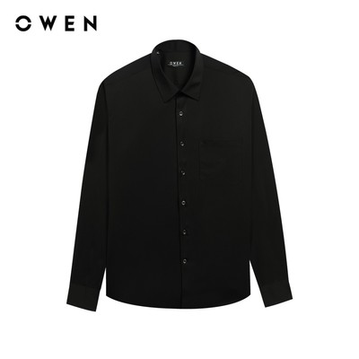 Owen - Áo sơ mi dài tay đen R Regular Fit AR240304DT màu Đen chất liệu Nano